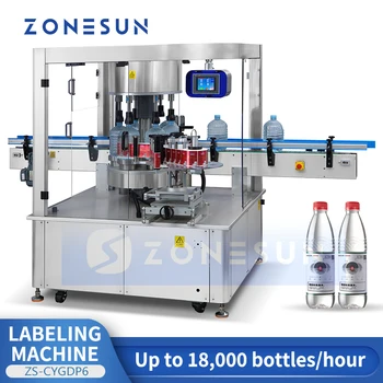 ZONESUN Automático de Água Mineral Embalagem máquinas de etiquetas Máquina de Etiquetas Auto-Adesivas Labeler Aplicador de Adesivo ZS-CYGDP6