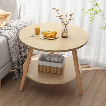 Mesa de café bandeja de decoração, acessórios Sofá console de mesa corredor do quarto Articulos Para El Hogar redonda mesa de madeira
