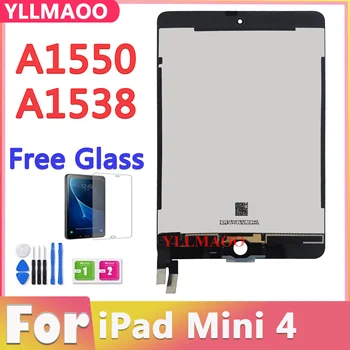 AAA+ a Qualidade do LCD Para o iPad mini 4 Mini4 A1538 A1550 Display LCD da Tela de Toque Substituição do conjunto do Painel + Vidro Livre