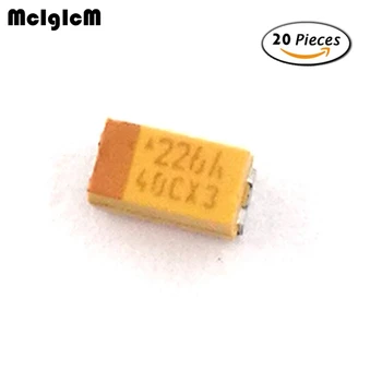 MCIGICM 20pcs Um 3216 22uF 10V capacitor de tântalo de SMD