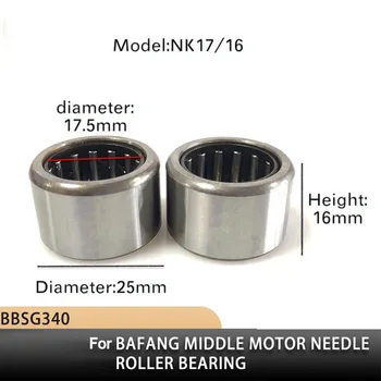 Para Bafang BBS01 BBS02 BBSHD Eixo de Rolamento NK17/16 Middrive Motor de 25 mm Rolamento de Agulhas de Bicicletas Elétricas Acessórios