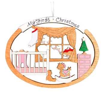 Natal Vintage de Madeira, Decorações de 10 Tipos Opcionais de Suspensão de Artesanato Papai Noel para o Natal Decoração da Árvore