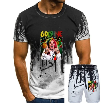 6Ix9Ine T-Shirt Tekashi 69 Luv Vida Tee Mugshot de Rap Hip Hop Seis a Nove Novas Tendências Camiseta