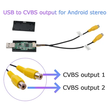 USB CVBS de Saída de Vídeo do Adaptador de RCA Cabo de Interface USB Entrada 2Port Vedio da Saída Para a auto-Rádio Acessórios Android TV Player