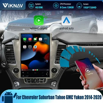 Para Chevroler Exterior Tahoe GMC Yukon 2014-2020 Atualização de 128GB Android Auto Rádio do Carro 8-Core Estéreo Unidade de Cabeça sem Fios CarPlay