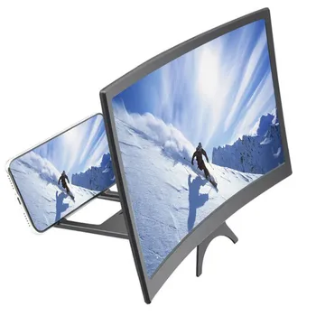 12 / de 7,8 polegadas Grande Ecrã em 3D HD Amplificador Curvo Tela do Telefone Móvel Ampliador de Tela do Smartphone de Vídeo Amplificador Titular