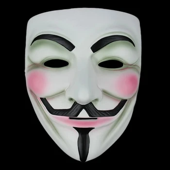 Branco Cor Bronze V de Vingança Anonymous Máscara de Guy Fawkes Filme Réplica de Resina Decoração de Natal, Halloween, Carnaval Adereços